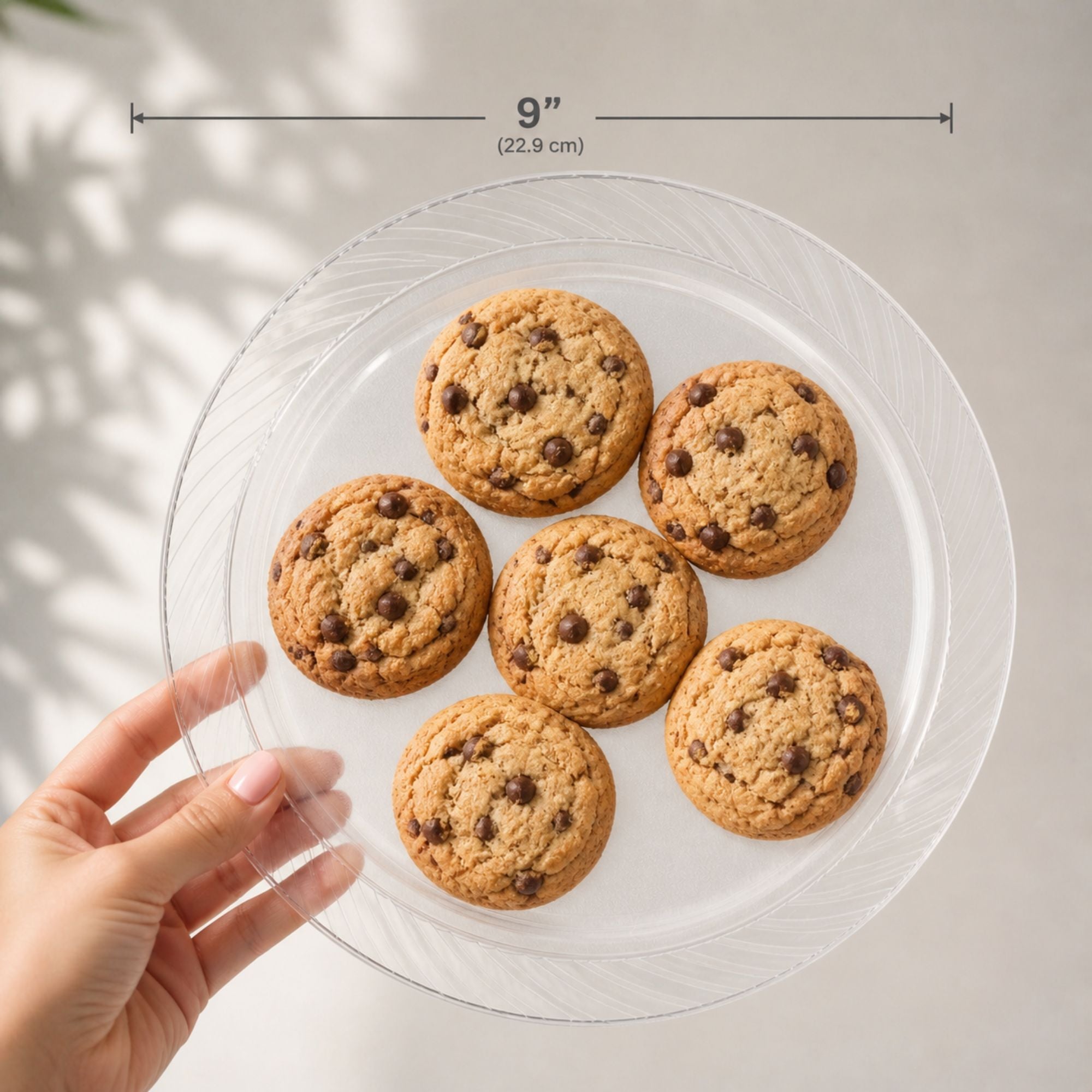 *JUMBO PACK*9" Plates frosty Clear Lightweight Plastic Disposable