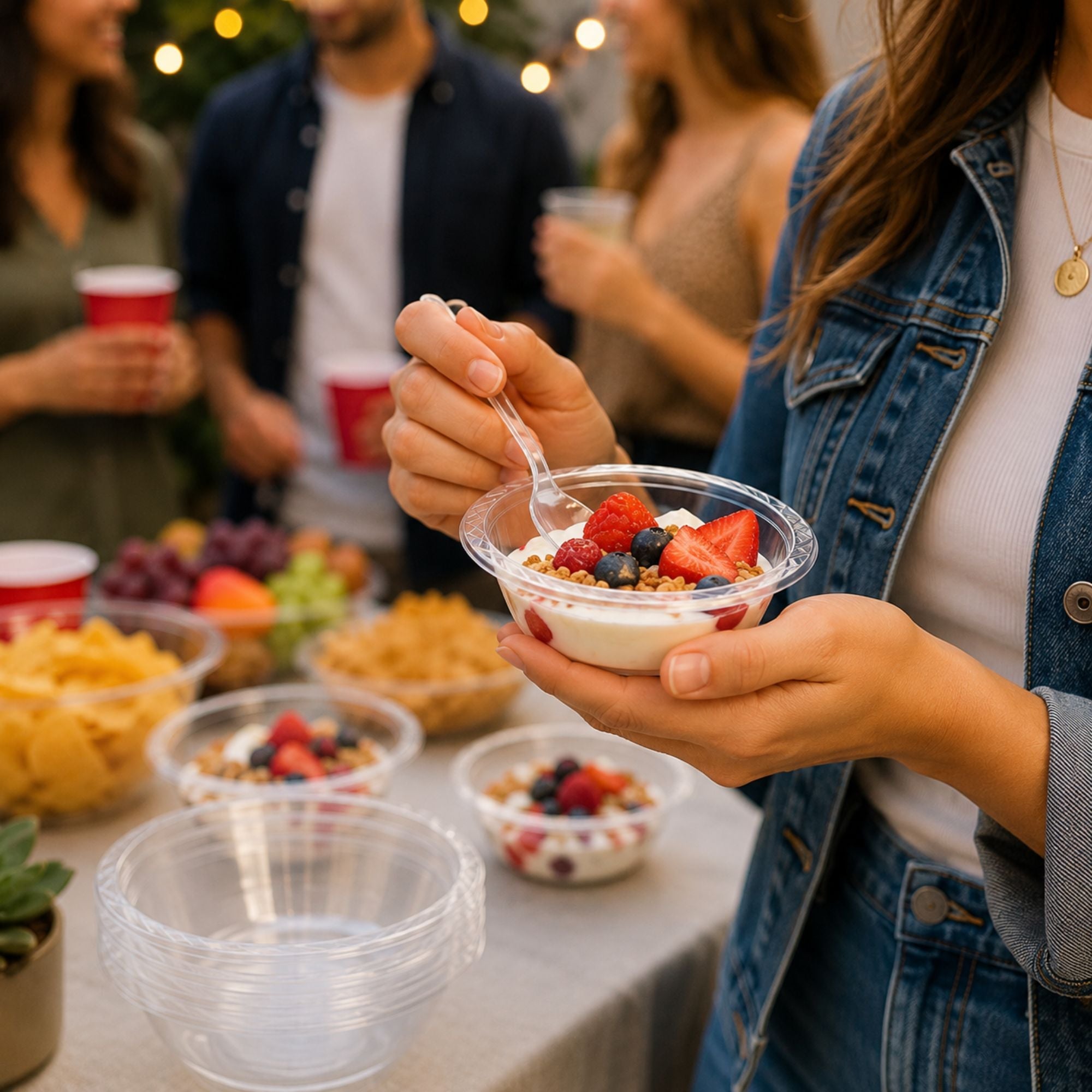5oz Dessert Bowls Clear lightweight Plastic
