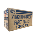 *WHOLESALE* 7" Paper Uncoated White Lunch Plates 1200/Case