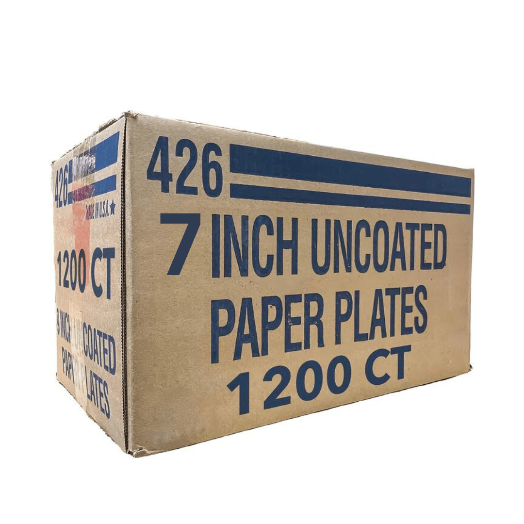 *WHOLESALE* 7" Paper Uncoated White Lunch Plates 1200/Case
