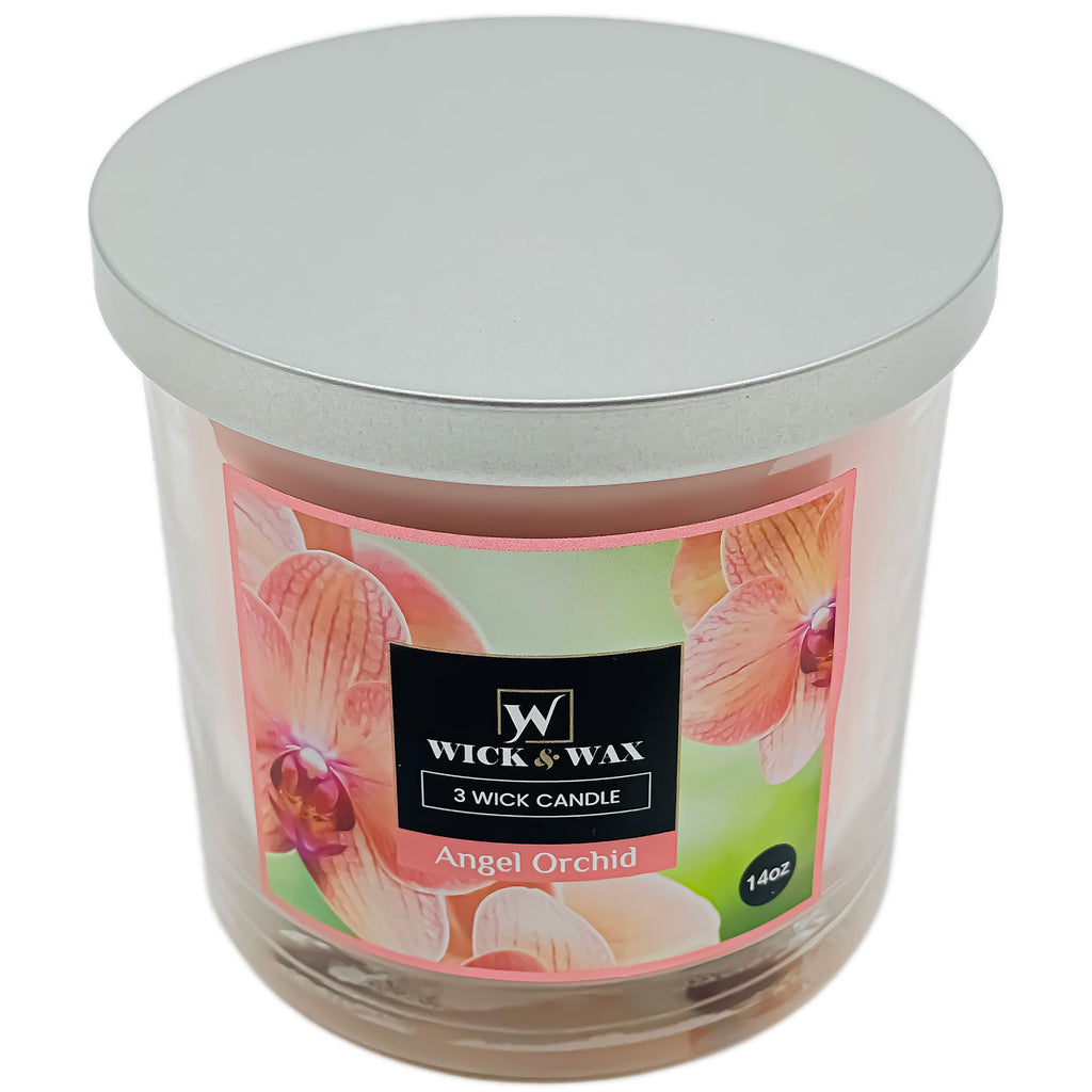 14oz Angel Orchid Scented Jar Candle (3-wick)