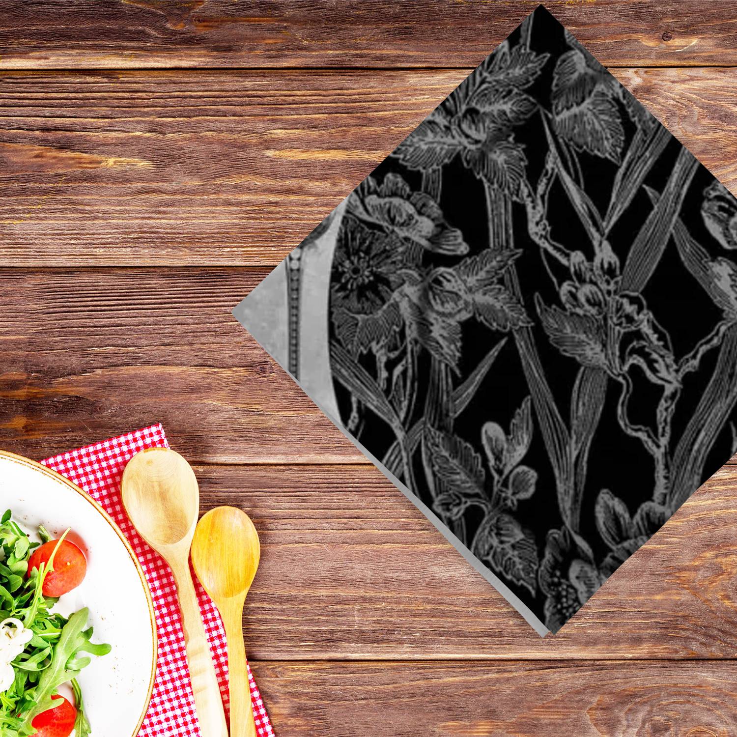 Black Dinner Setting Lunch Napkins 20 Pack