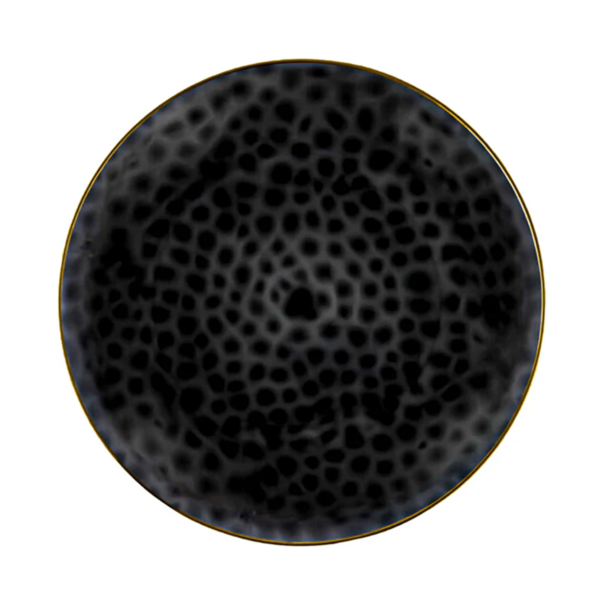 7" Black & Gold Rim Organic Dessert Plates