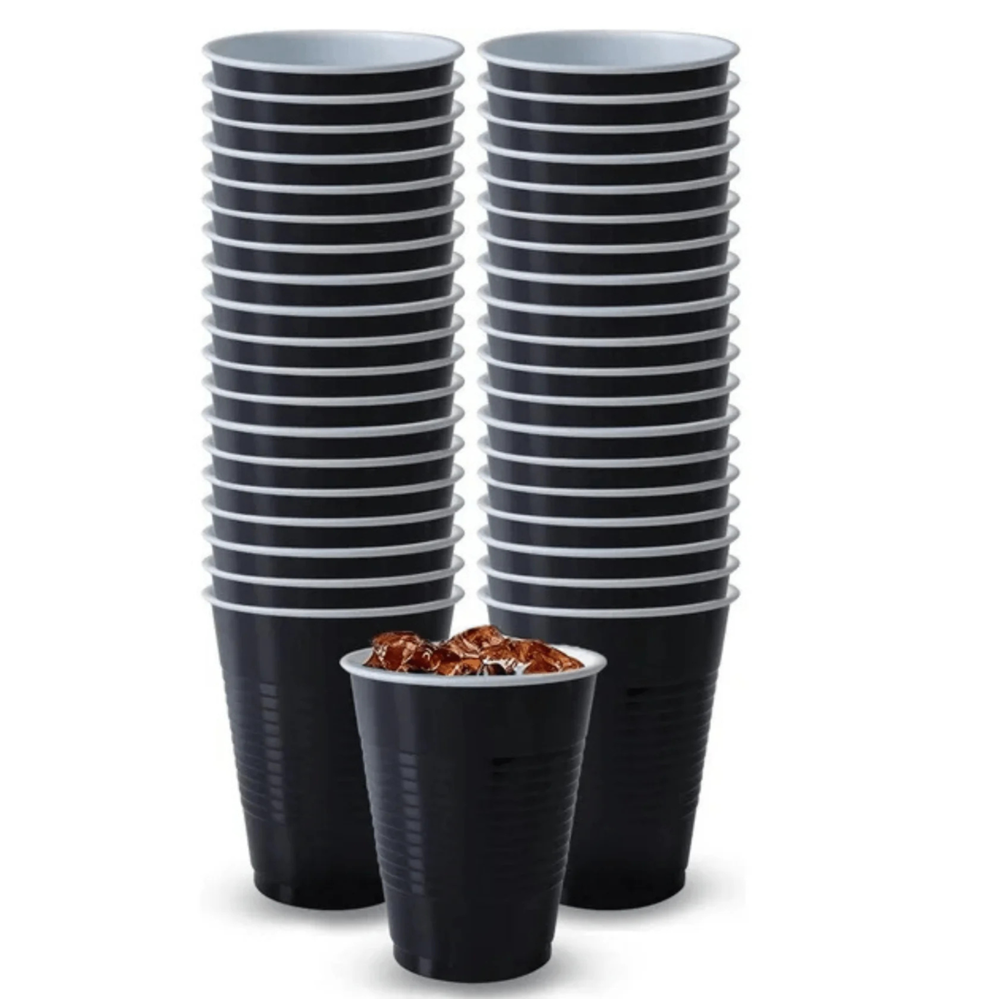 BLACK Complete Plastic Disposable Dining Solution for Your Event:Budget Party Set