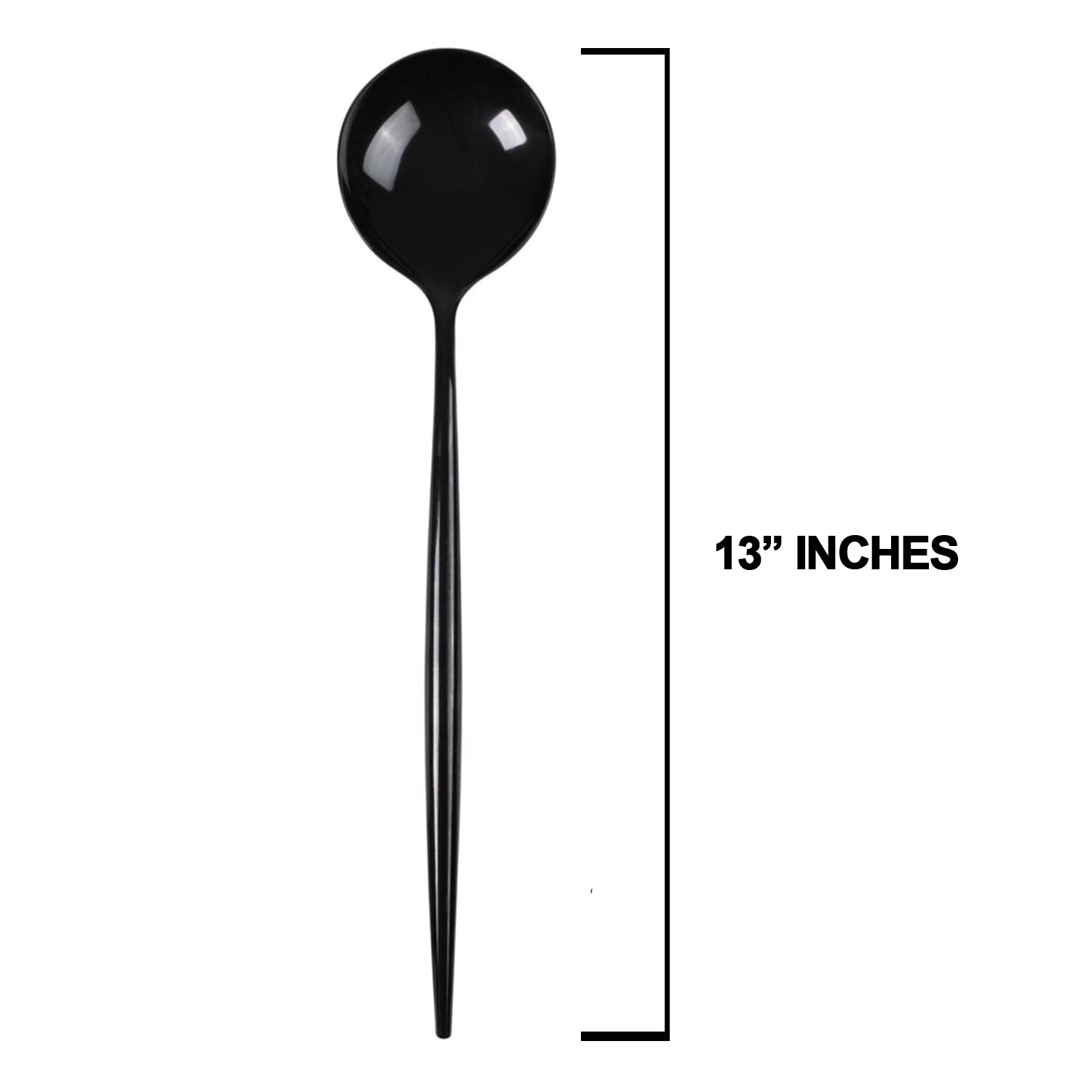 13" Novelty Serving Plastic Cutlery Spoon & Spork Black