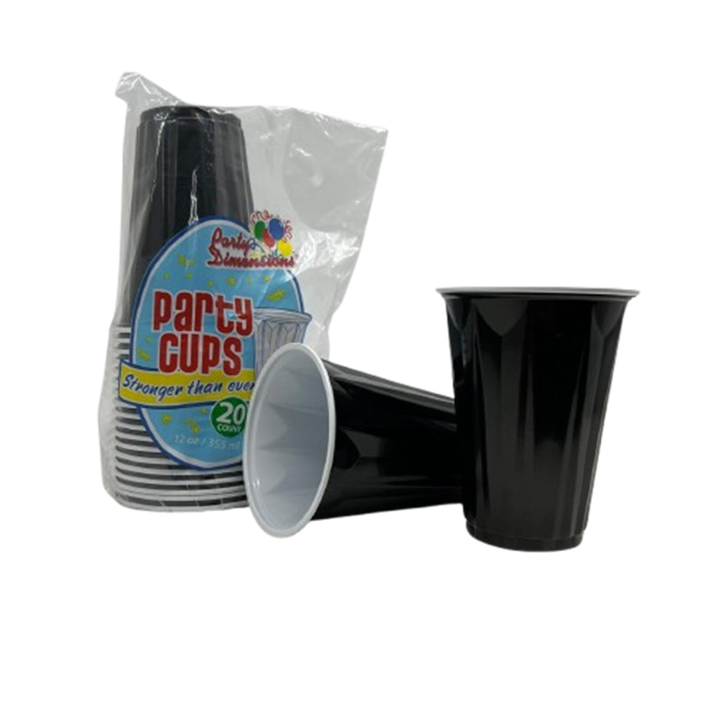 12oz Black Plastic Beverage Cup