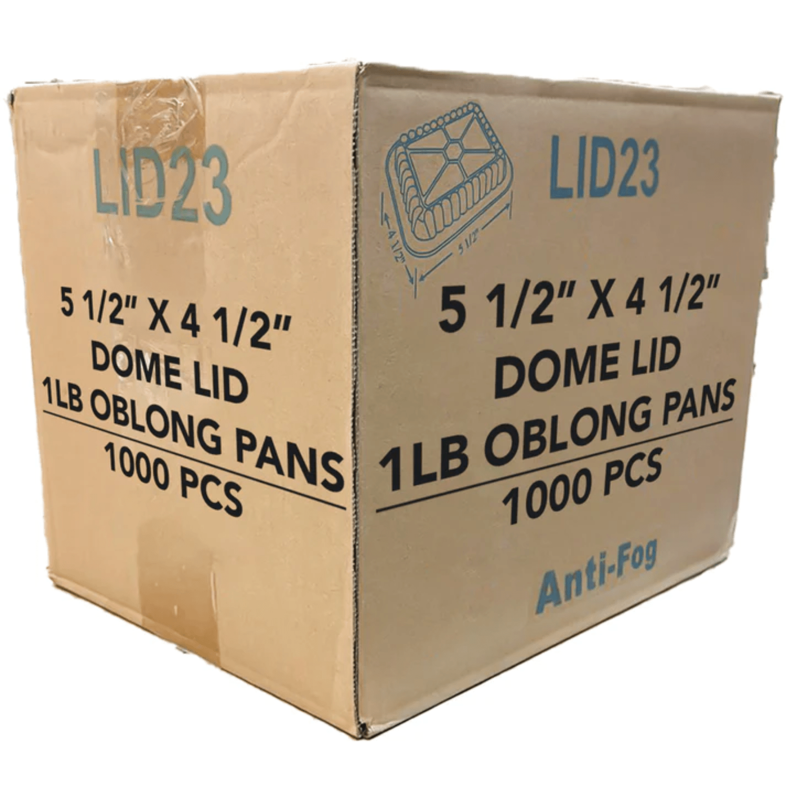 *WHOLESALE* Dome Lids For 1Lb Aluminum Oblong Pans 5" x 4" 1000/case