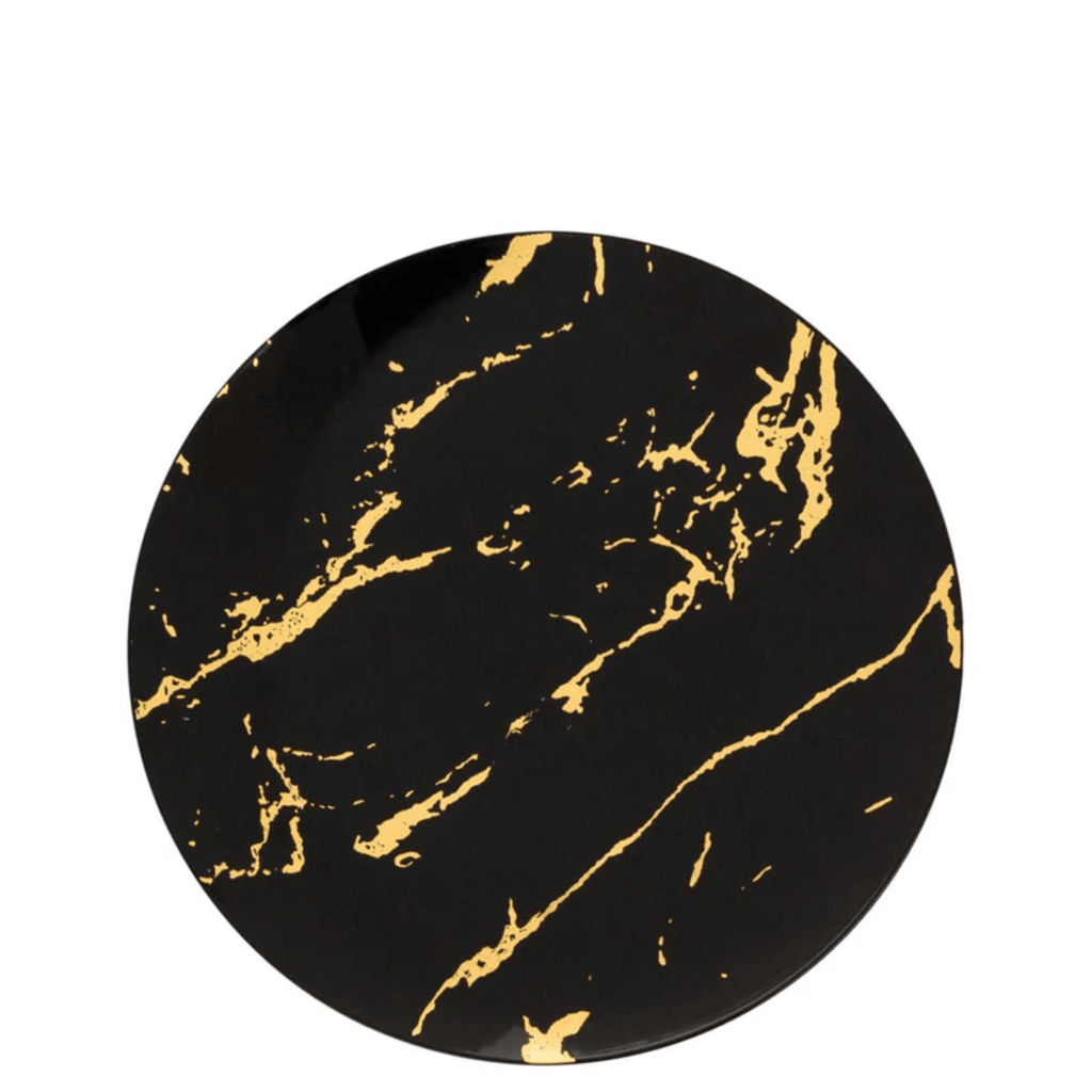 Gold Stroke 7.5″  Black Appetizer/Dessert Plates Plastic 10 Pack
