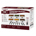 42-Piece Disposable Half Size Chafing Dish Buffet Set with Fuel & Utensils