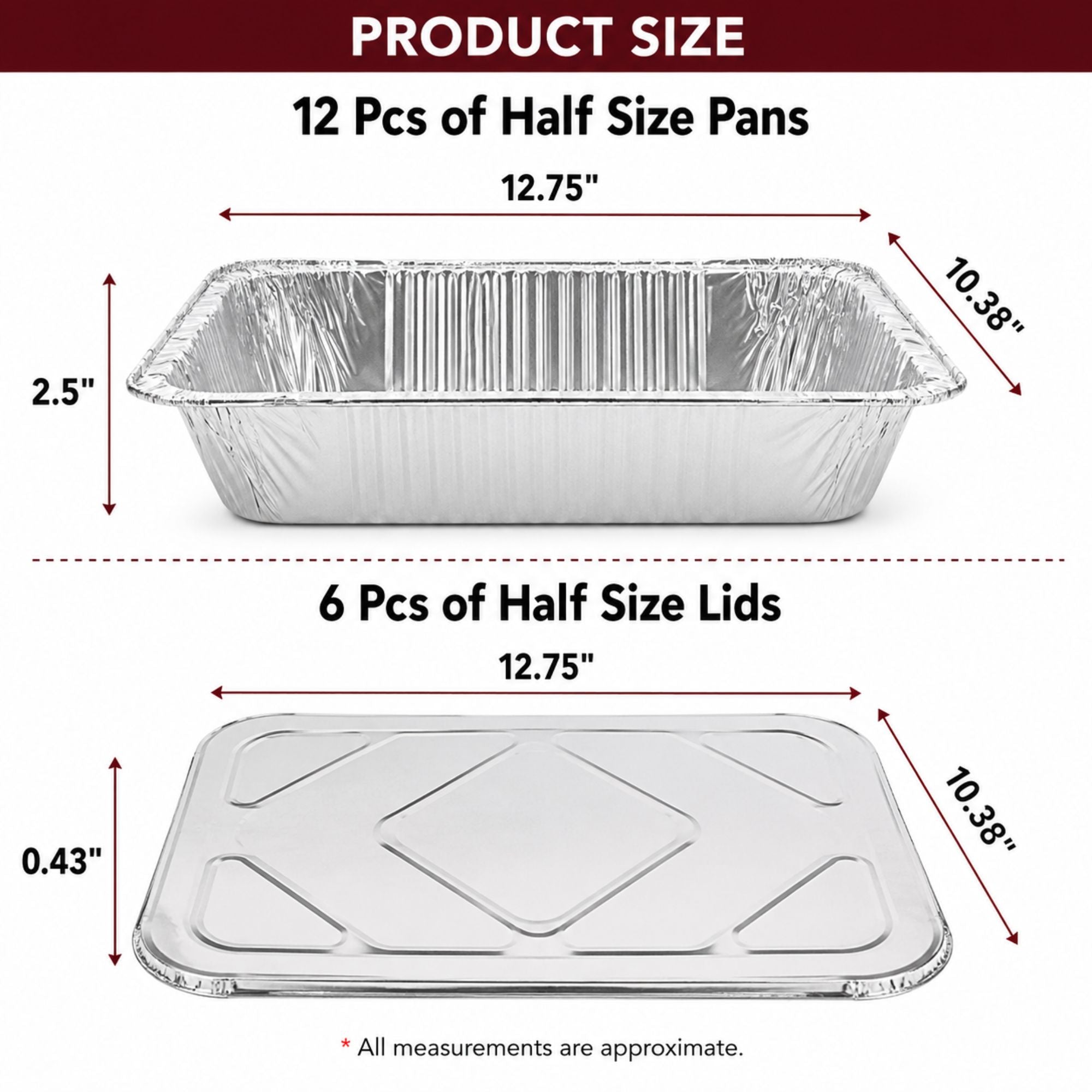 84-Piece Chafing/Buffet Serving Kit Aluminum Disposable Half Size Set