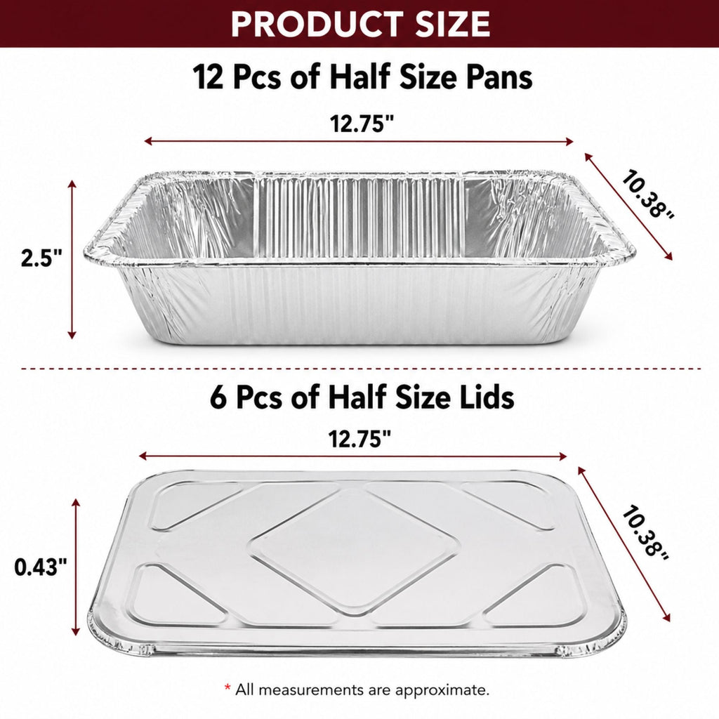 42-Piece Disposable Half Size Chafing Dish Buffet Set with Fuel & Utensils