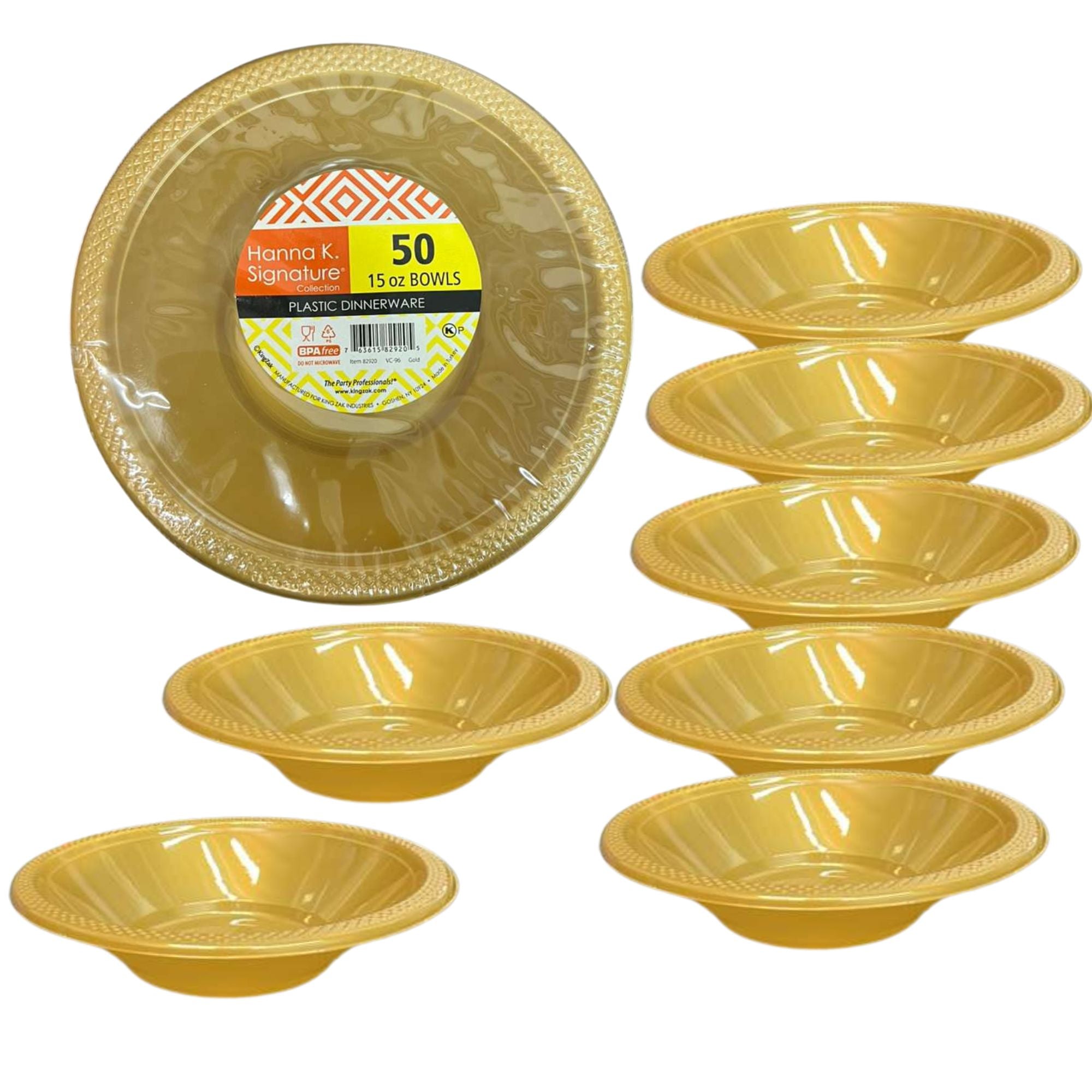 GOLD Complete Plastic Disposable Dining Solution for Your Event: Budget Party Set