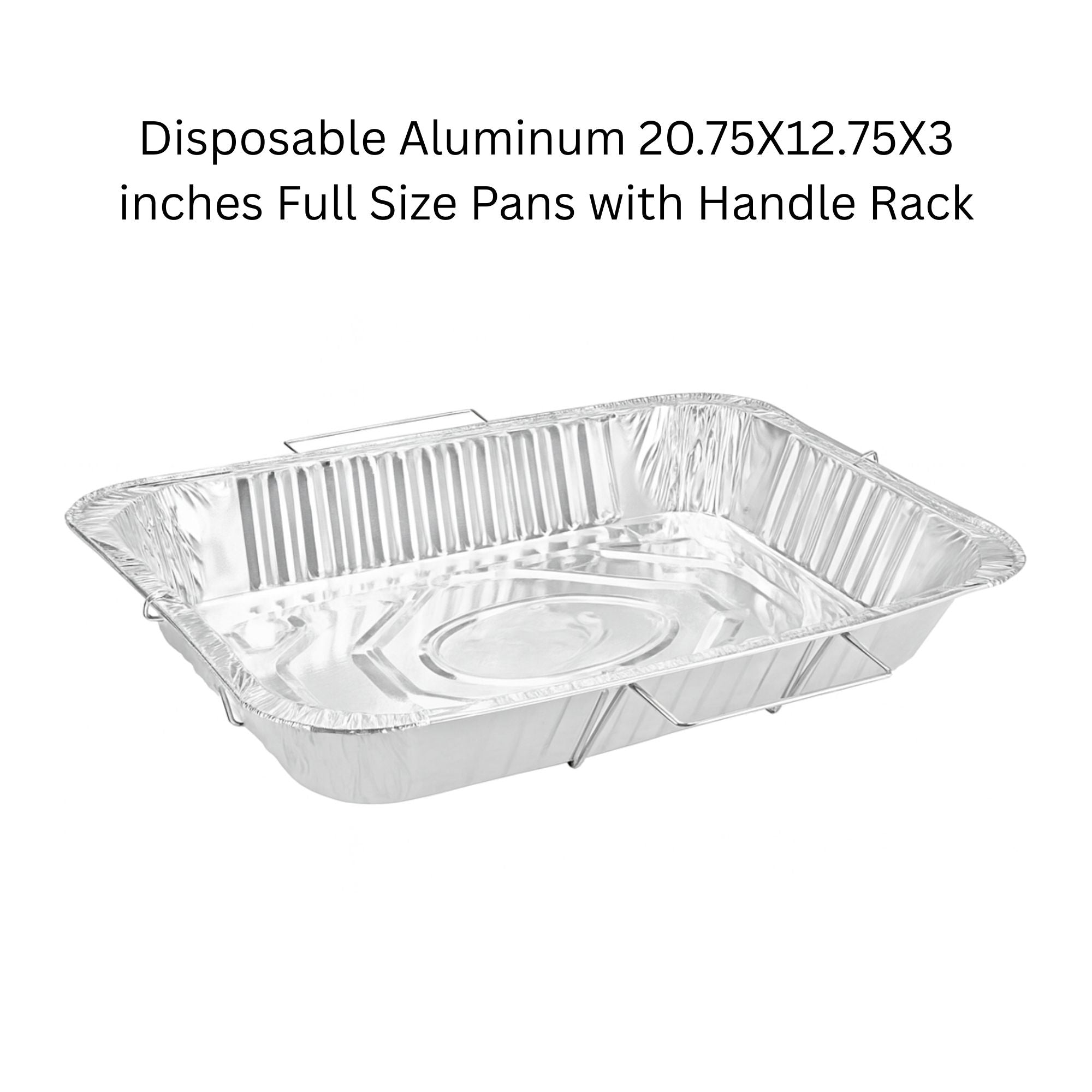 Combo Handle Rack Disposable Aluminum Foil for Turkey Roaster, Full Size, Half Size pan