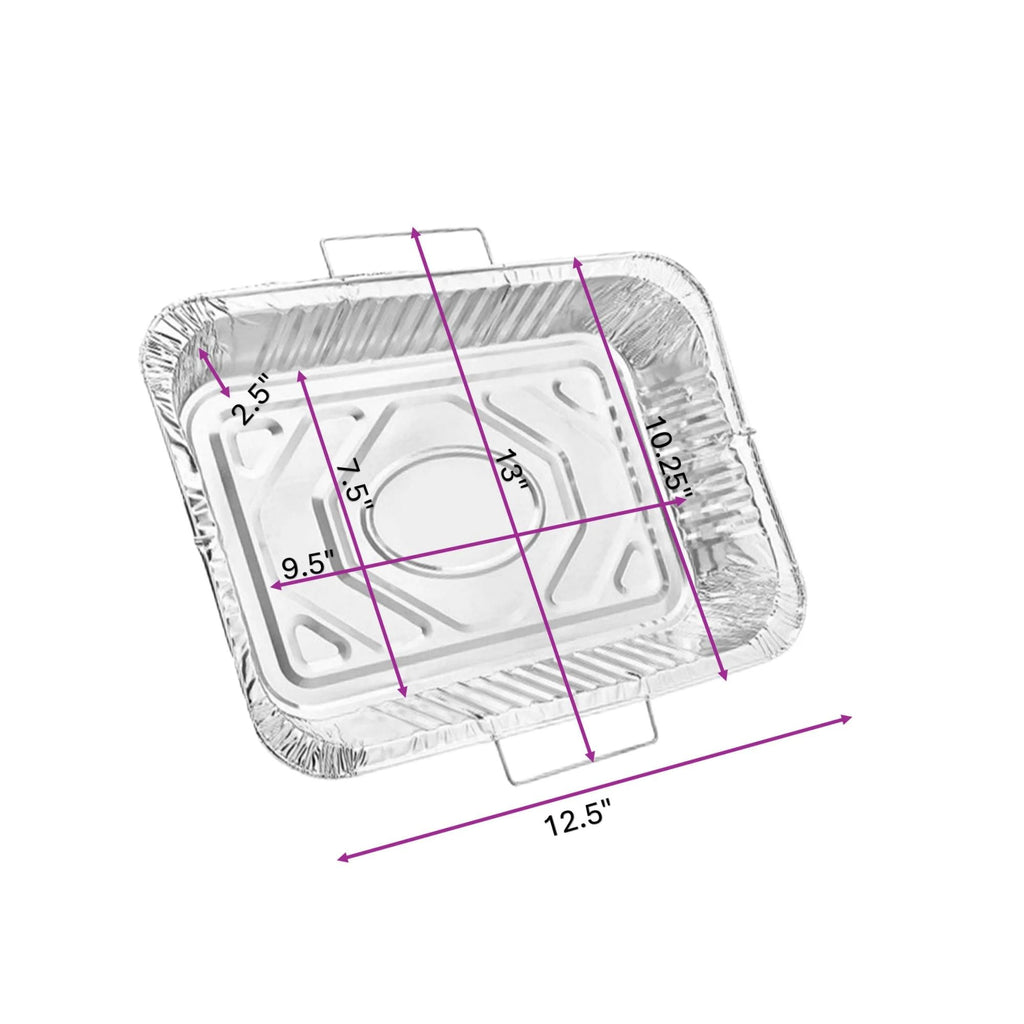 Combo Handle Rack Disposable Aluminum Foil for Turkey Roaster, Full Size, Half Size pan