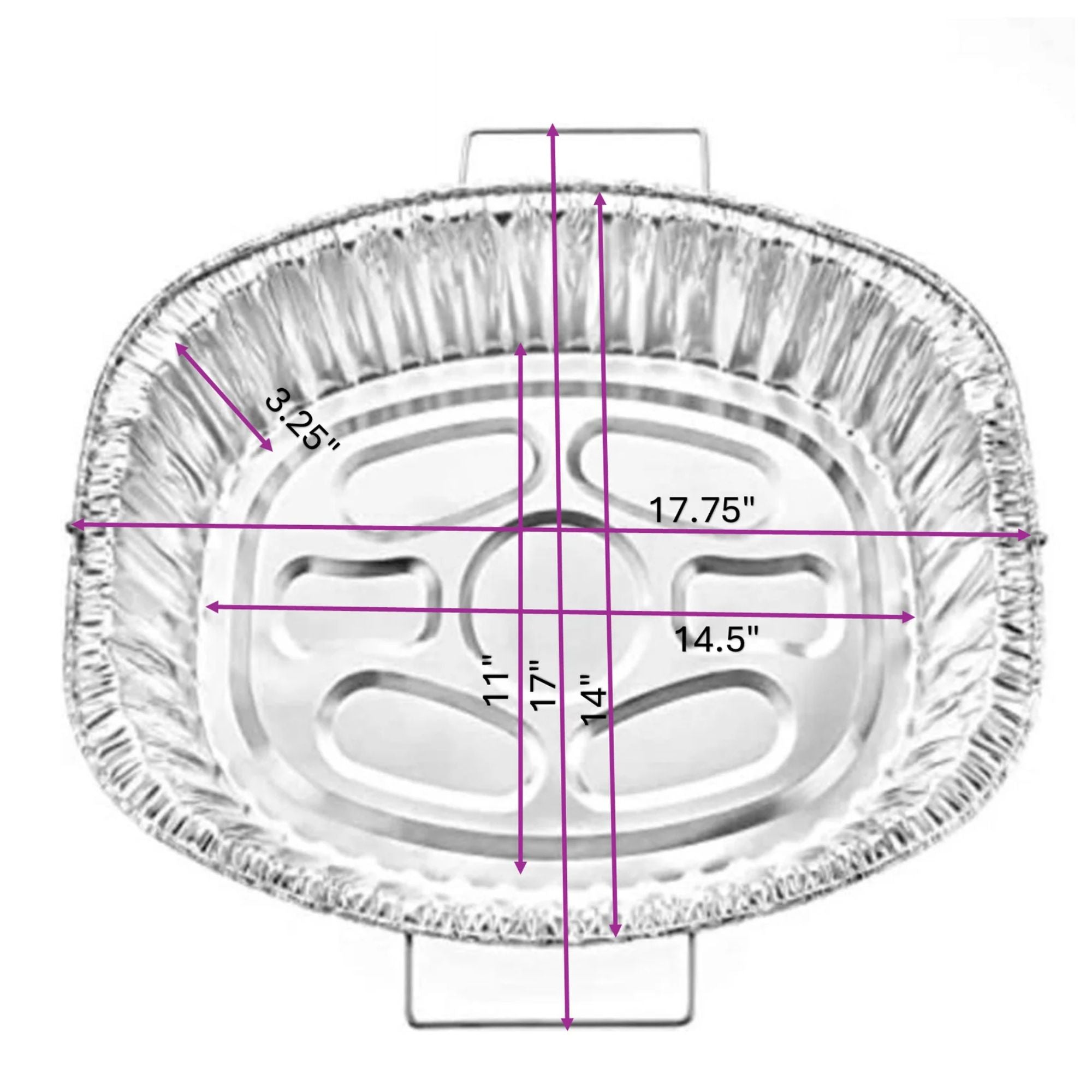 Combo Handle Rack Disposable Aluminum Foil for Turkey Roaster, Full Size, Half Size pan