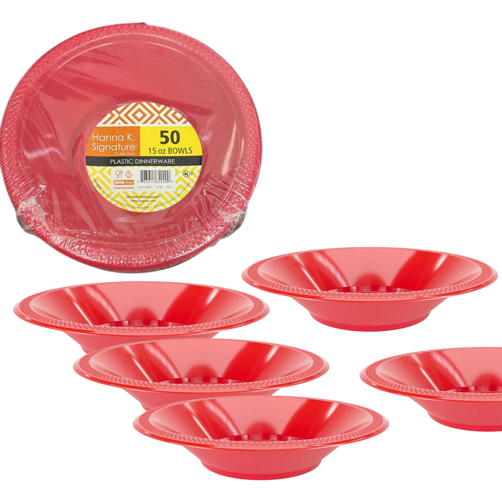 RED Complete Plastic Disposable Dining Solution for Your Event: Budget Party Set