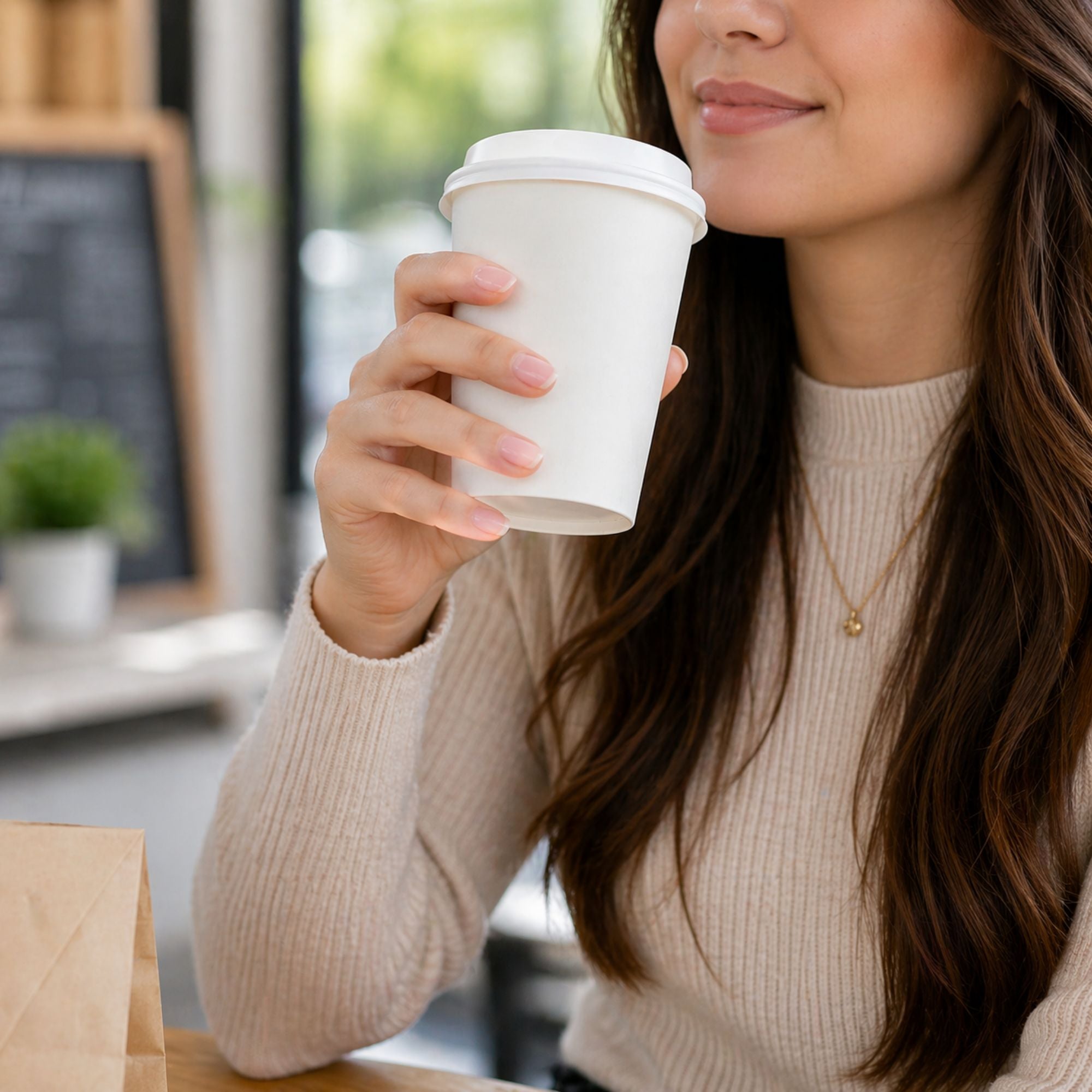 *WHOLESALE* 8 oz White Poly Paper Cups Hot and Cold Disposable Leak Resistant Cups 1000/ Case