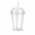 16oz Clear PET Cups with 2" Wide Hole Dome Lid & Straw Plastic Disposable