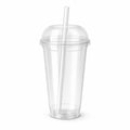 20oz Clear PET Cups with 2" Wide Dome Lid & Straw Disposable Plastic