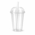 24oz Clear PET Cups with 2" Wide Dome Lid & Straw Plastic Disposable