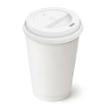 *Buy Bulk* 10oz White Disposable Poly Paper Cups with White Dome Lids Hot & Cold Paper Cups VeZee Pack of 100