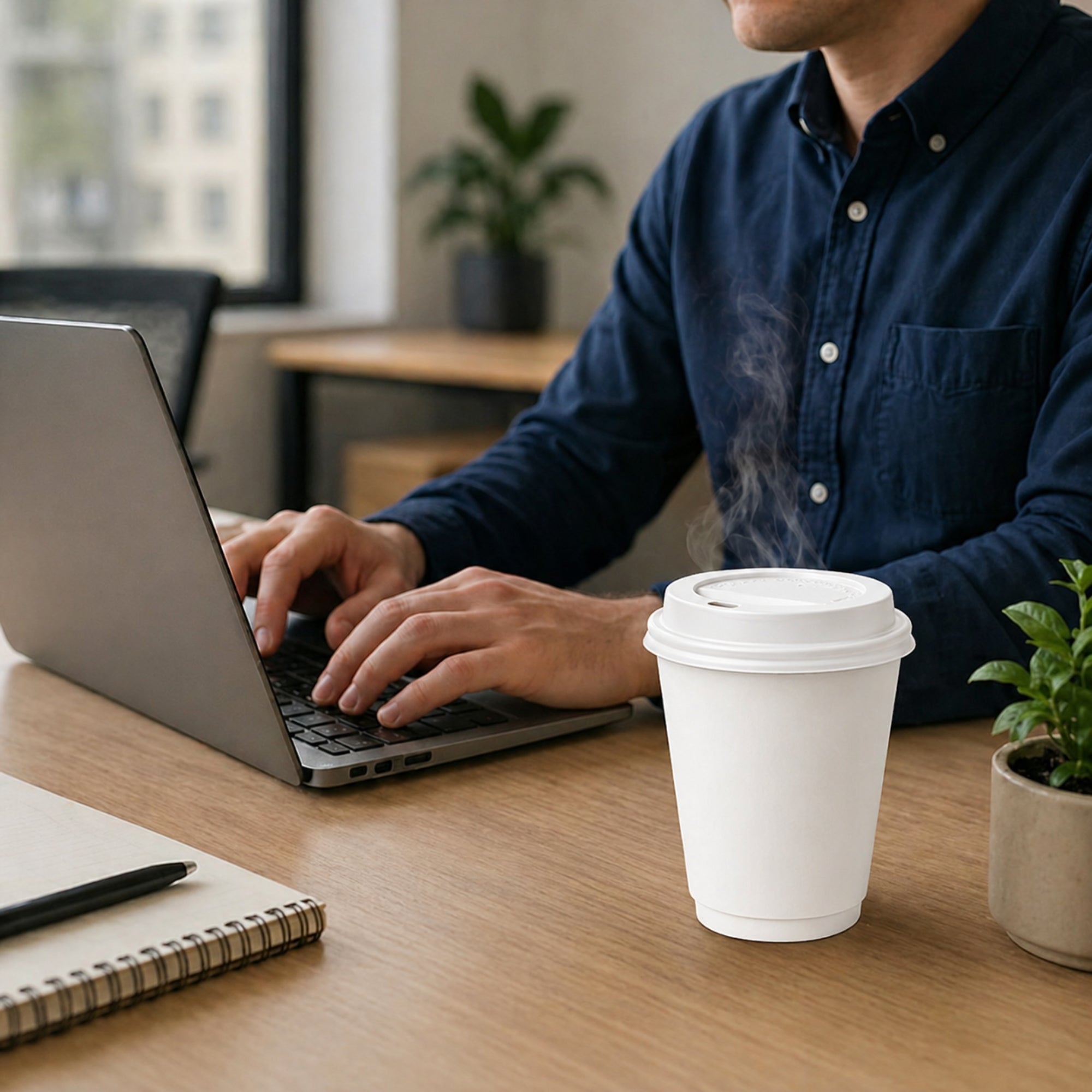 *Buy Bulk* 12oz Disposable White Poly Paper Cups with White Dome Lids
