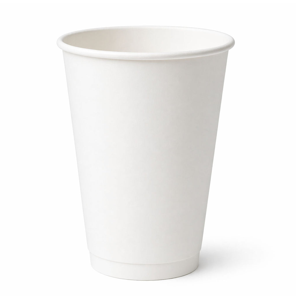 *BUY BULK* 12 oz White Poly Paper Cups Hot and Cold Disposable Leak Resistant Cups