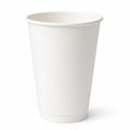 *BUY BULK* 12 oz White Poly Paper Cups Hot and Cold Disposable Leak Resistant Cups