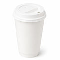 *Buy Bulk* 16oz Disposable White Poly Paper Cups with White Dome Lids Hot & Cold Paper Cups VeZee Pack of 100