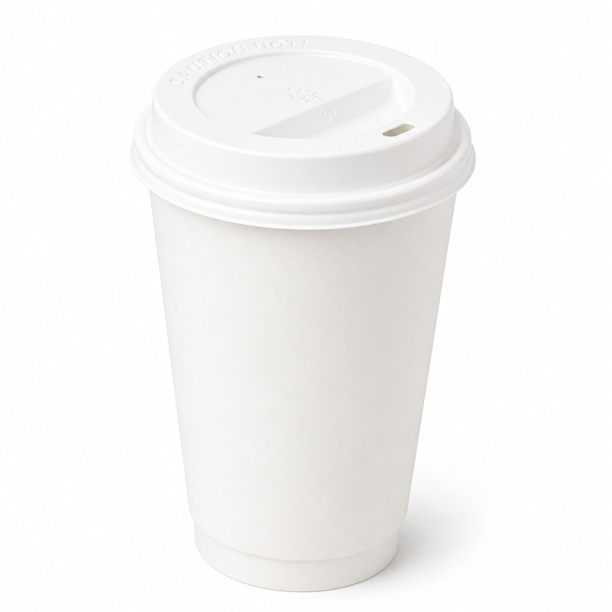 *Buy Bulk* 16oz Disposable White Poly Paper Cups with White Dome Lids Hot & Cold Paper Cups VeZee Pack of 100