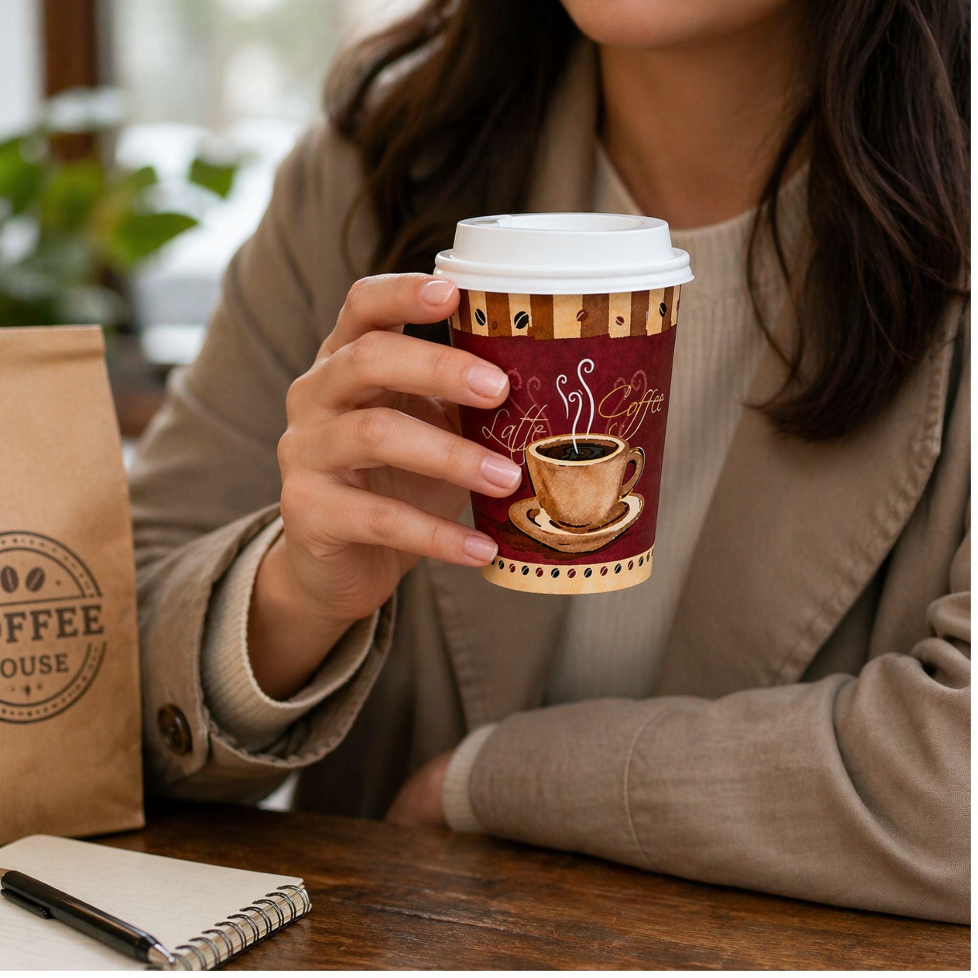 *WHOLESALE* 8 oz Heaven White Poly Paper Cups Hot and Cold Disposable Leak Resistant Cups 1000/ Case