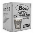 *WHOLESALE* 8 oz Heaven White Poly Paper Cups Hot and Cold Disposable Leak Resistant Cups 1000/ Case