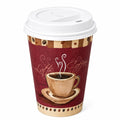 *Buy Bulk* 10oz Disposable Heaven Poly Paper Cups with White Dome Lids Hot & Cold Paper Cups VeZee Pack of 100
