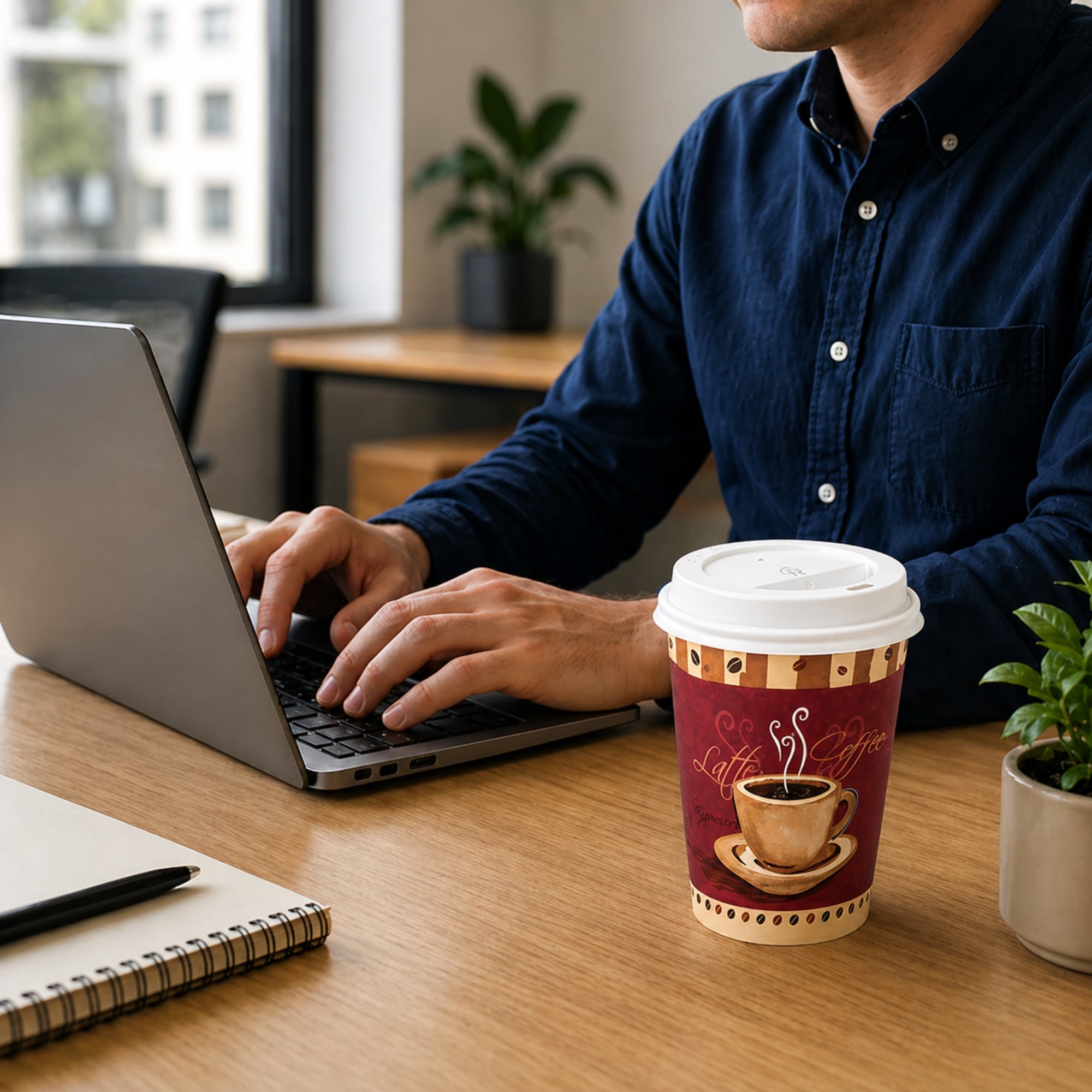 *Buy Bulk* 10oz Disposable Heaven Poly Paper Cups with White Dome Lids