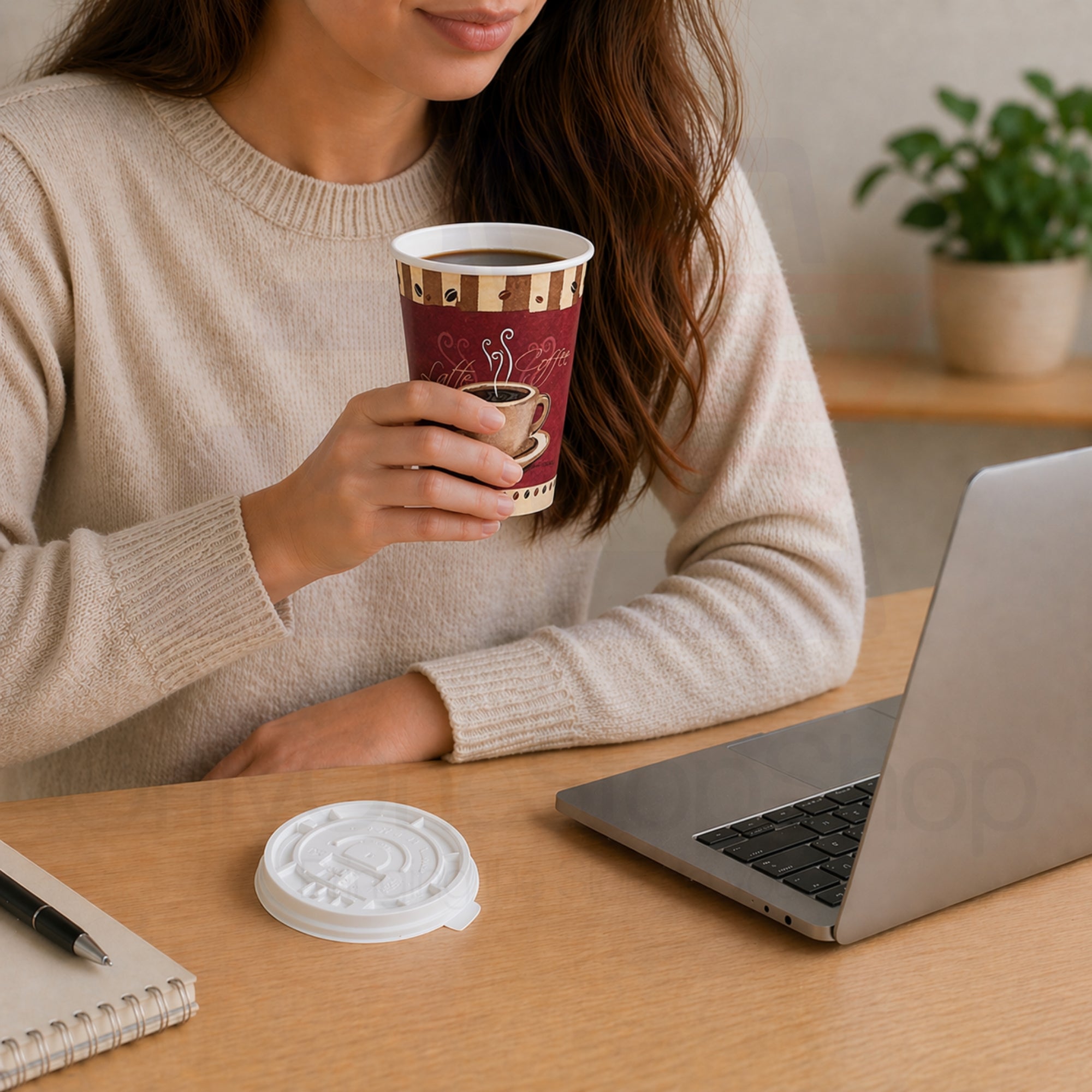 *Buy Bulk* 10oz Disposable Heaven Poly Paper Cups with white Lid