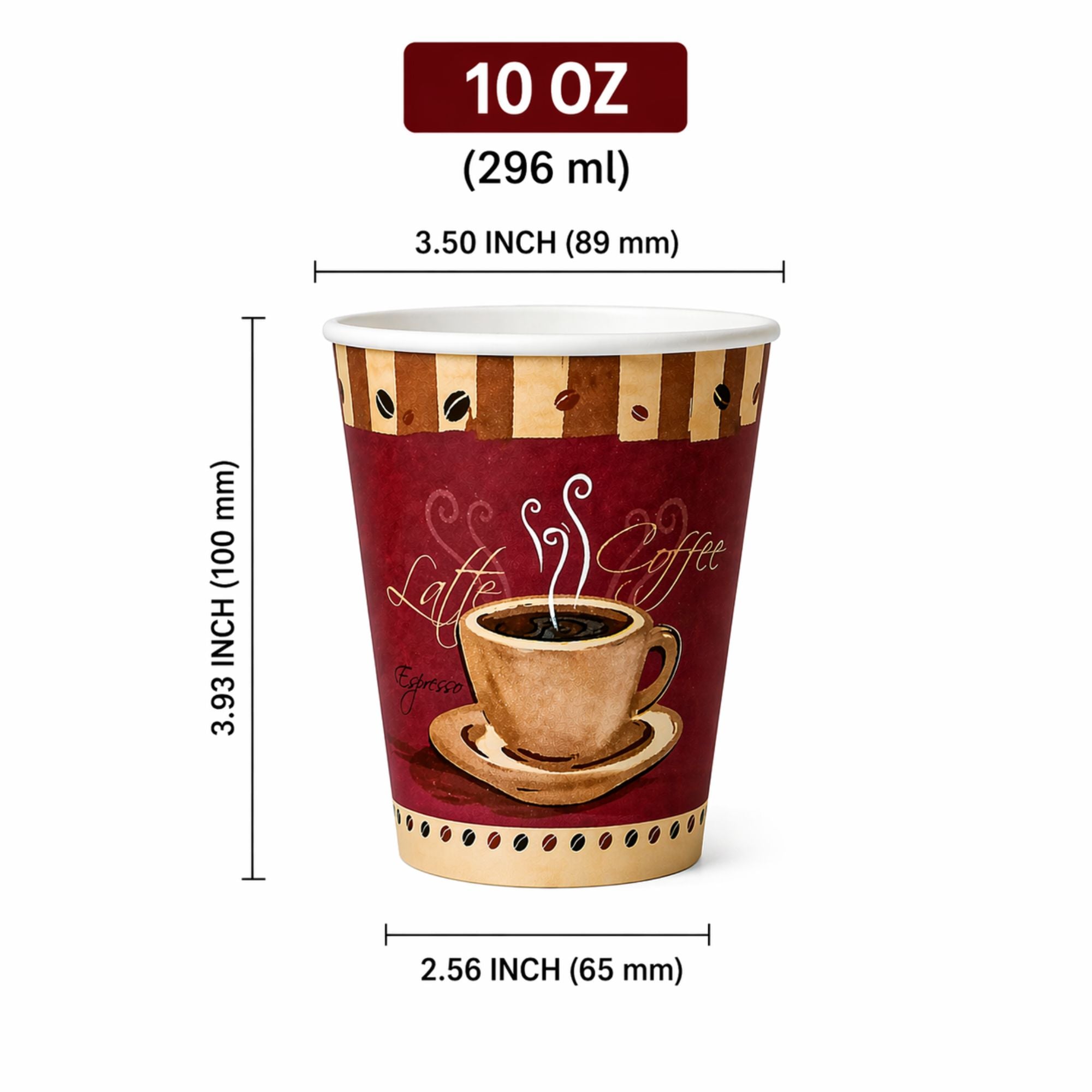 *BUY BULK* 10 oz Heaven White Poly Paper Cups Hot and Cold Disposable Leak Resistant Cups
