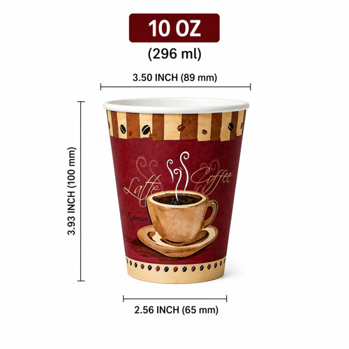 *BUY BULK* 10 oz Heaven White Poly Paper Cups Hot and Cold Disposable Leak Resistant Cups