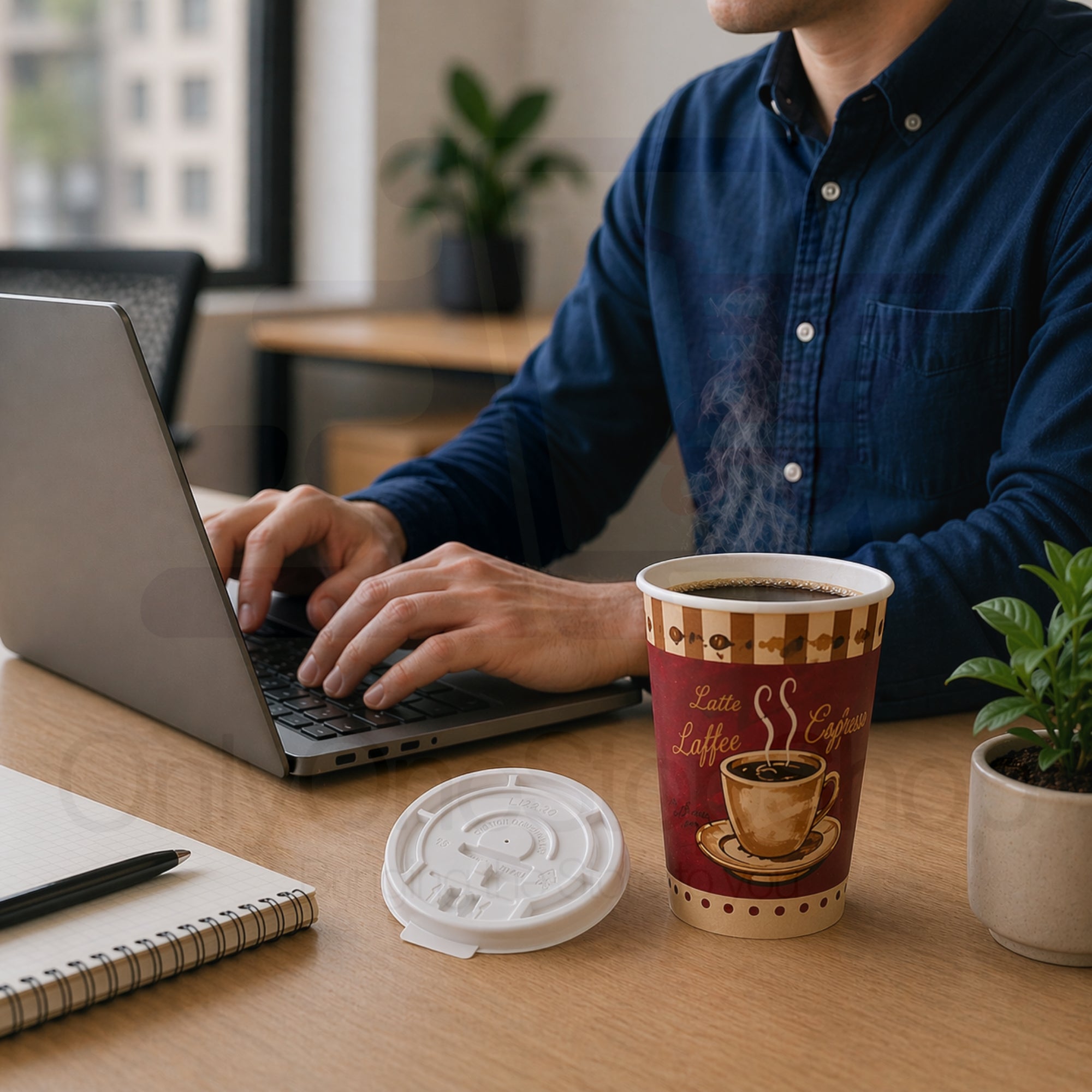 *Buy Bulk* 12oz Disposable Heaven Poly Paper Cups with White Lid