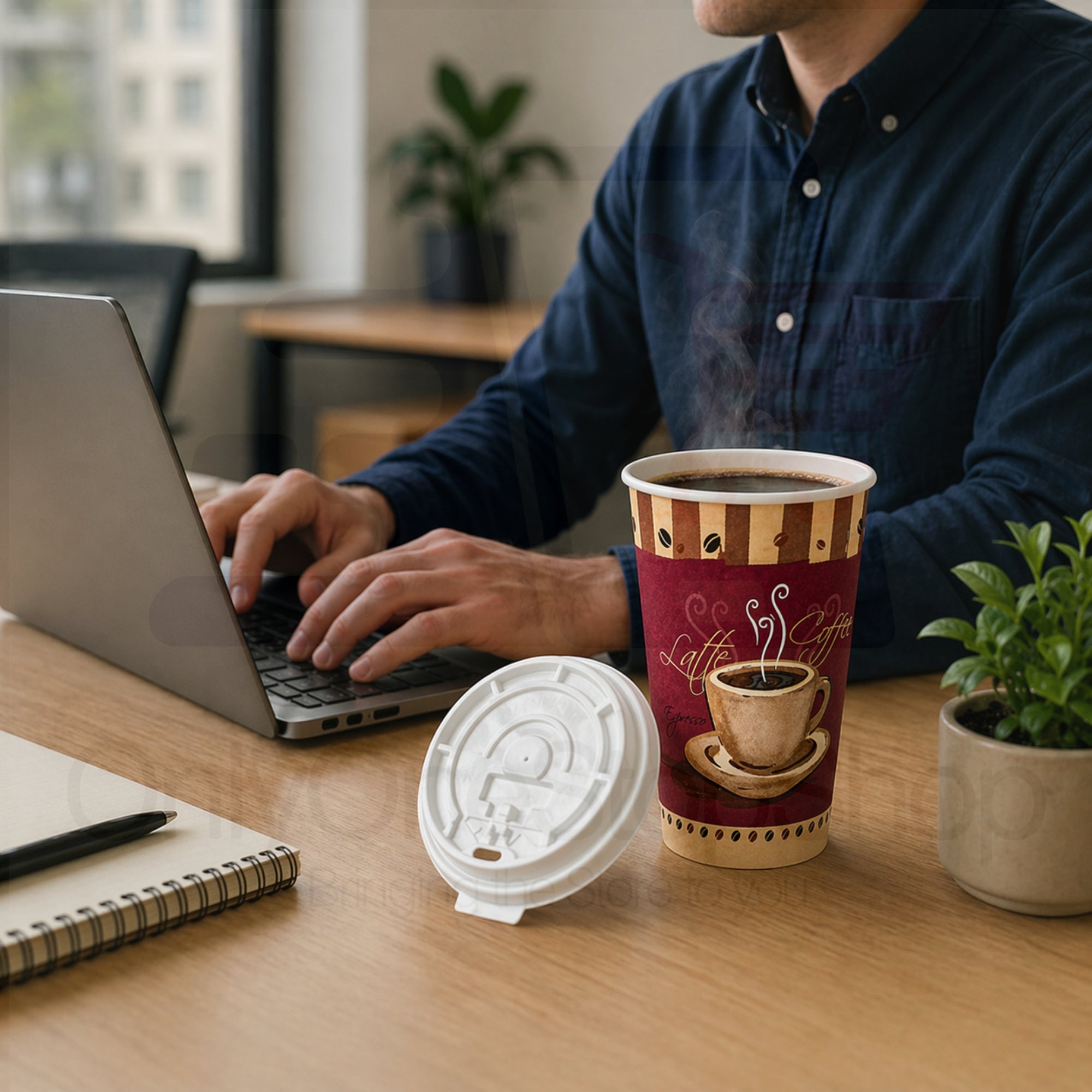 *Buy Bulk* 16oz Disposable Heaven Poly Paper Cups with White Lids