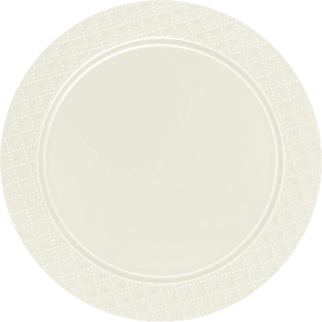 Diamond Design Plastic Charger Cream 13" 2 Pack