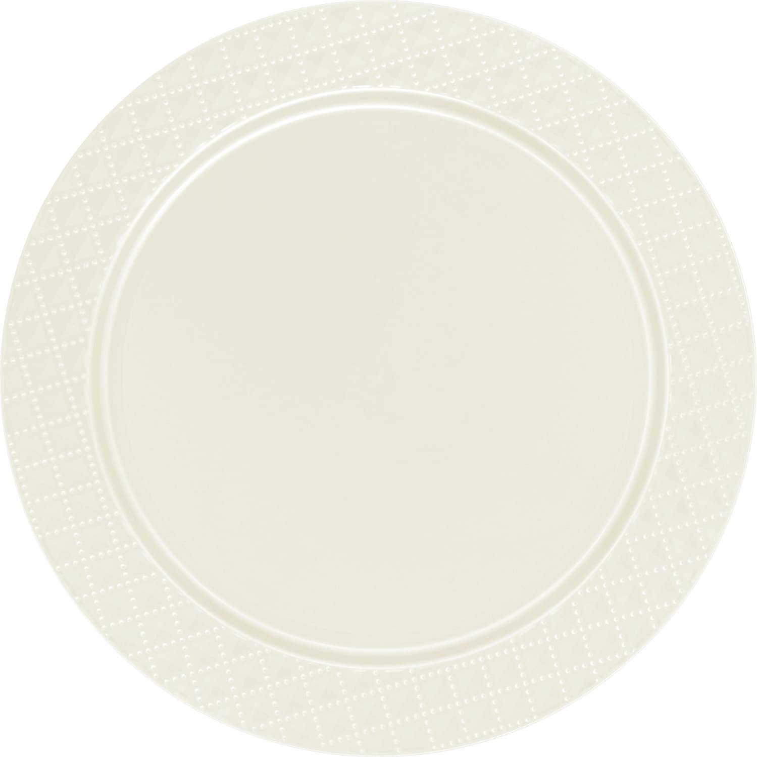 Diamond Design Plastic Charger Cream 13" 2 Pack