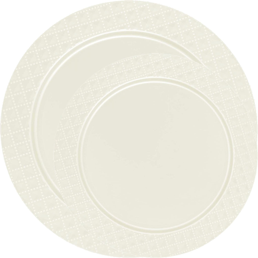 Diamond Design Plastic Charger Cream 13" 2 Pack