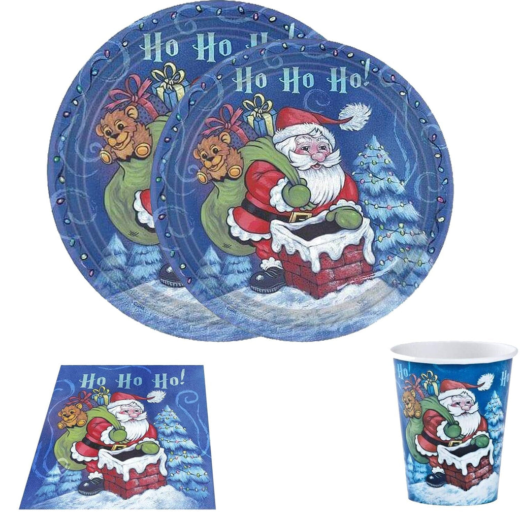 7" Heavyweight Paper Plates Christmas Santa 16 count