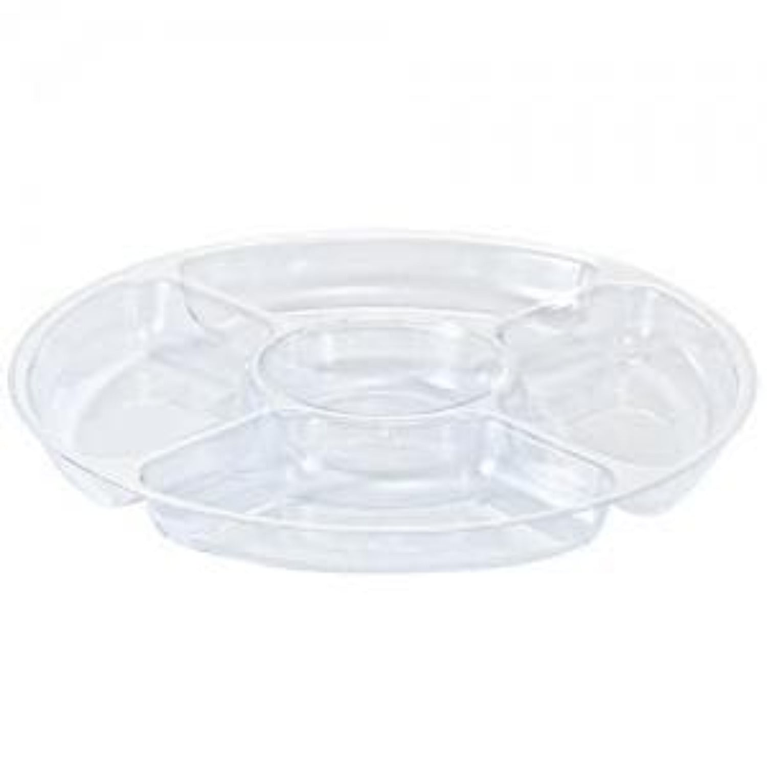 12" Clear 5 Compartment  Platter Clear Plastic