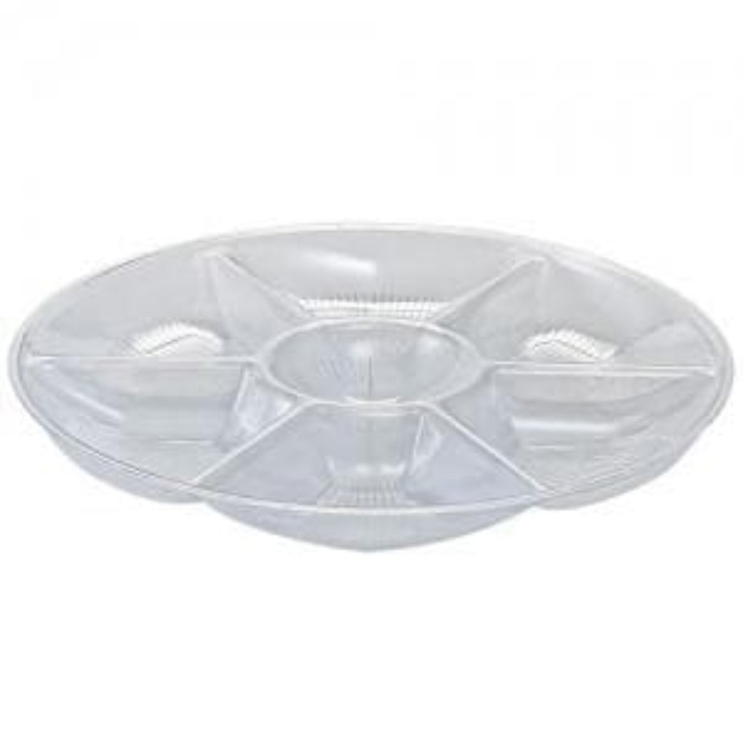 14" Clear 7 Compartment  Plastic Platter