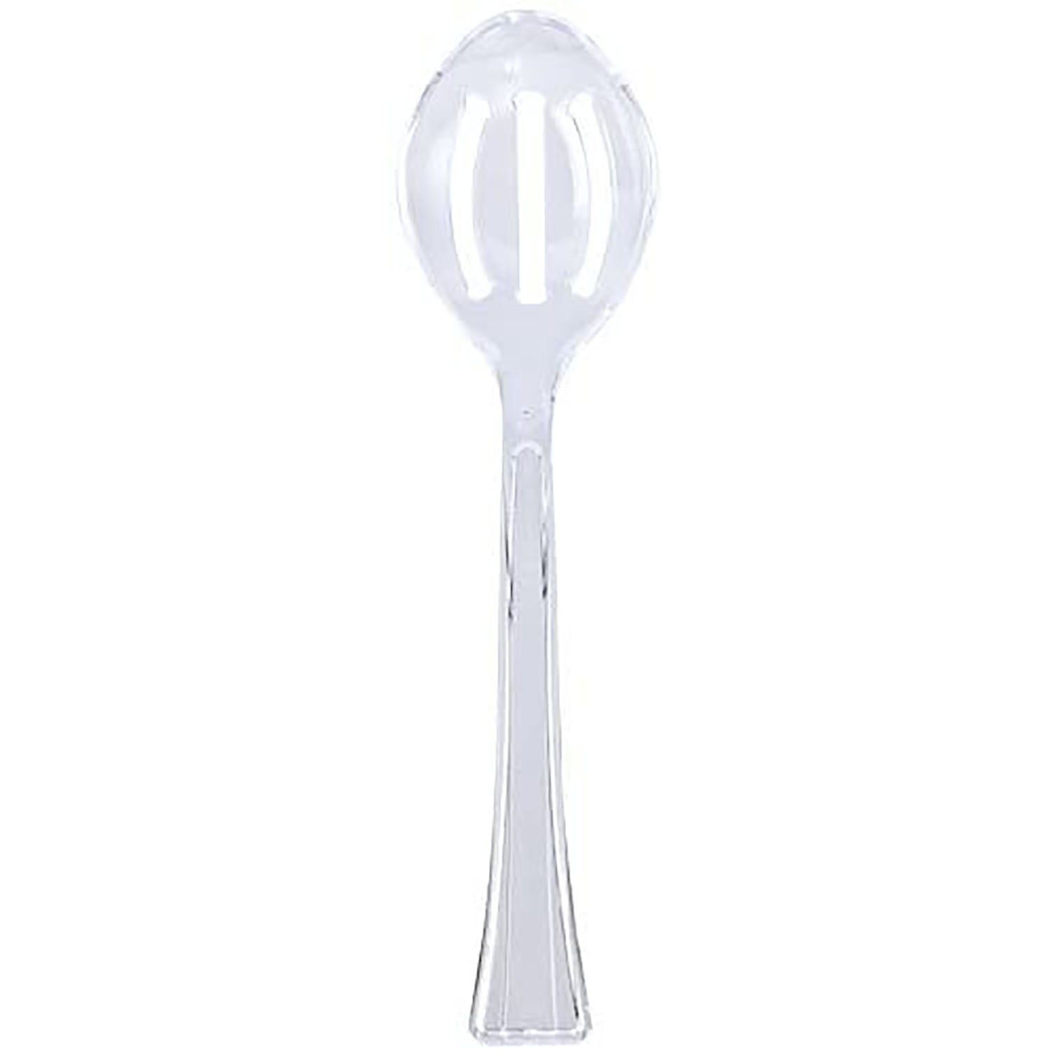 12" Clear Heavyweight Slotted Salad Serving Spoon Plastic