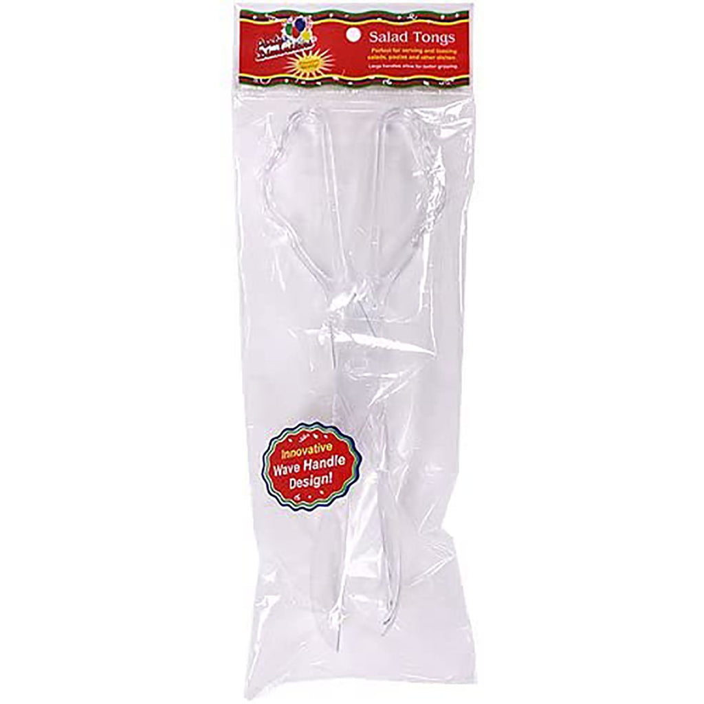 10" Clear Salad Tong Plastic