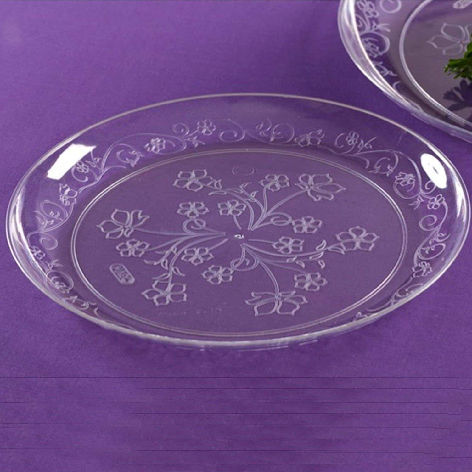 *JUMBO PACK* D'Vine 7" Plastic Salad Plate Heavyweight Clear