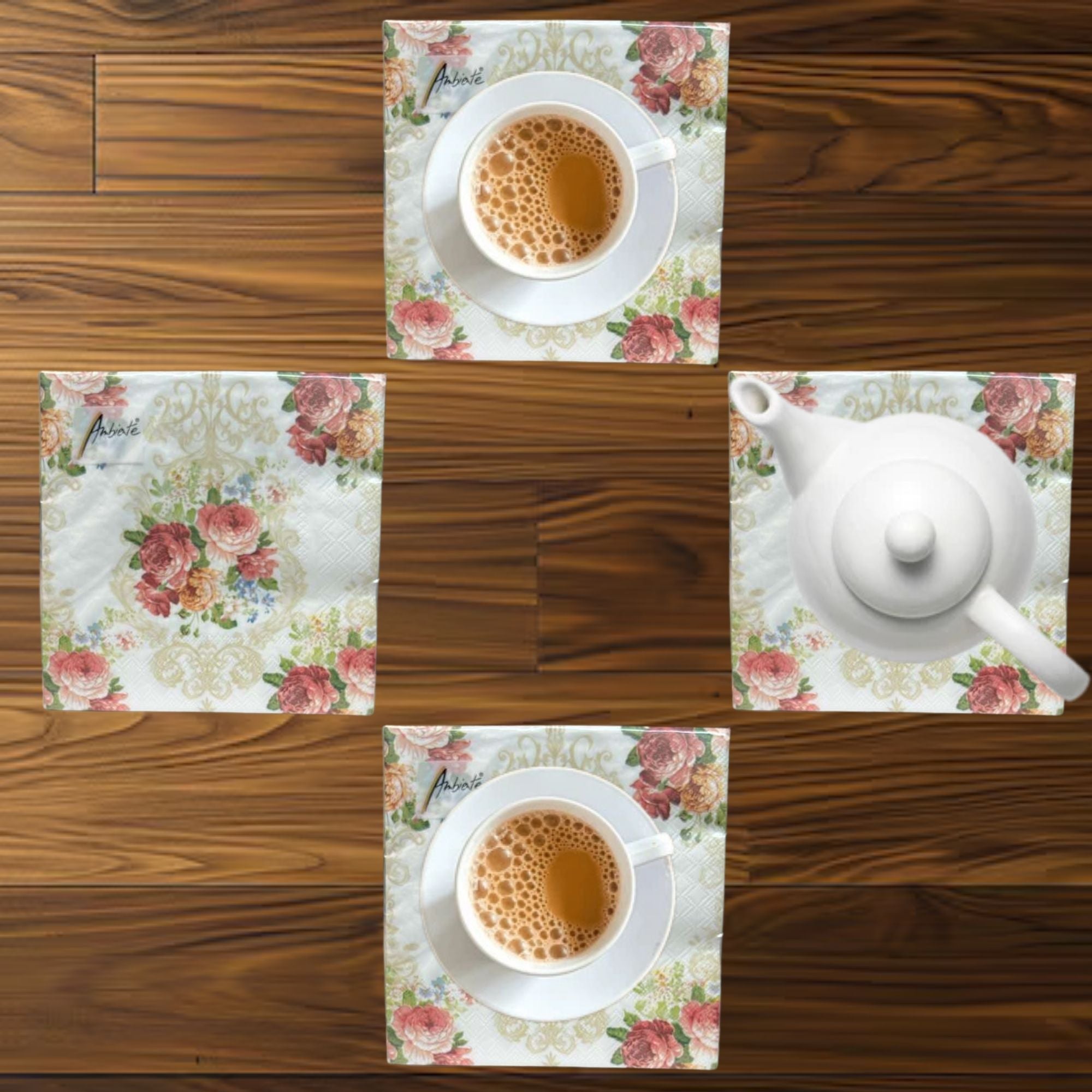 Flower Vintage Floral Lunch Napkins: 20 Pack