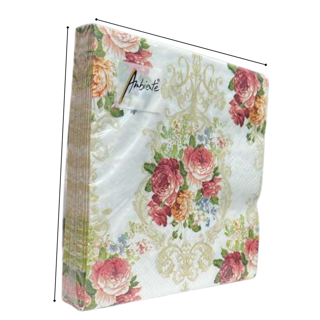 Flower Vintage Floral Lunch Napkins: 20 Pack